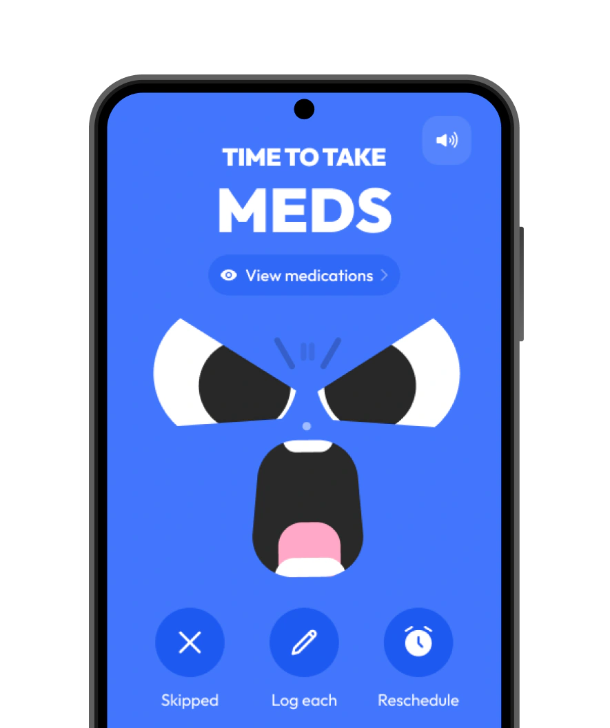 Pillo stock notification warning that a medication is running low and needs refill